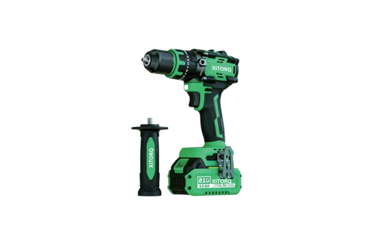XJ.608 21V Lithium-Ion børsteløs hammerbor/driver — 100N·m dreiemoment, anti-tilbakeslagskontroll